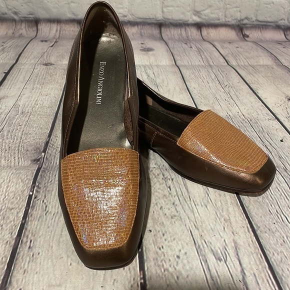 Enzo Angiolini Bronze leather flats Sz 6.5M - Picture 1 of 7